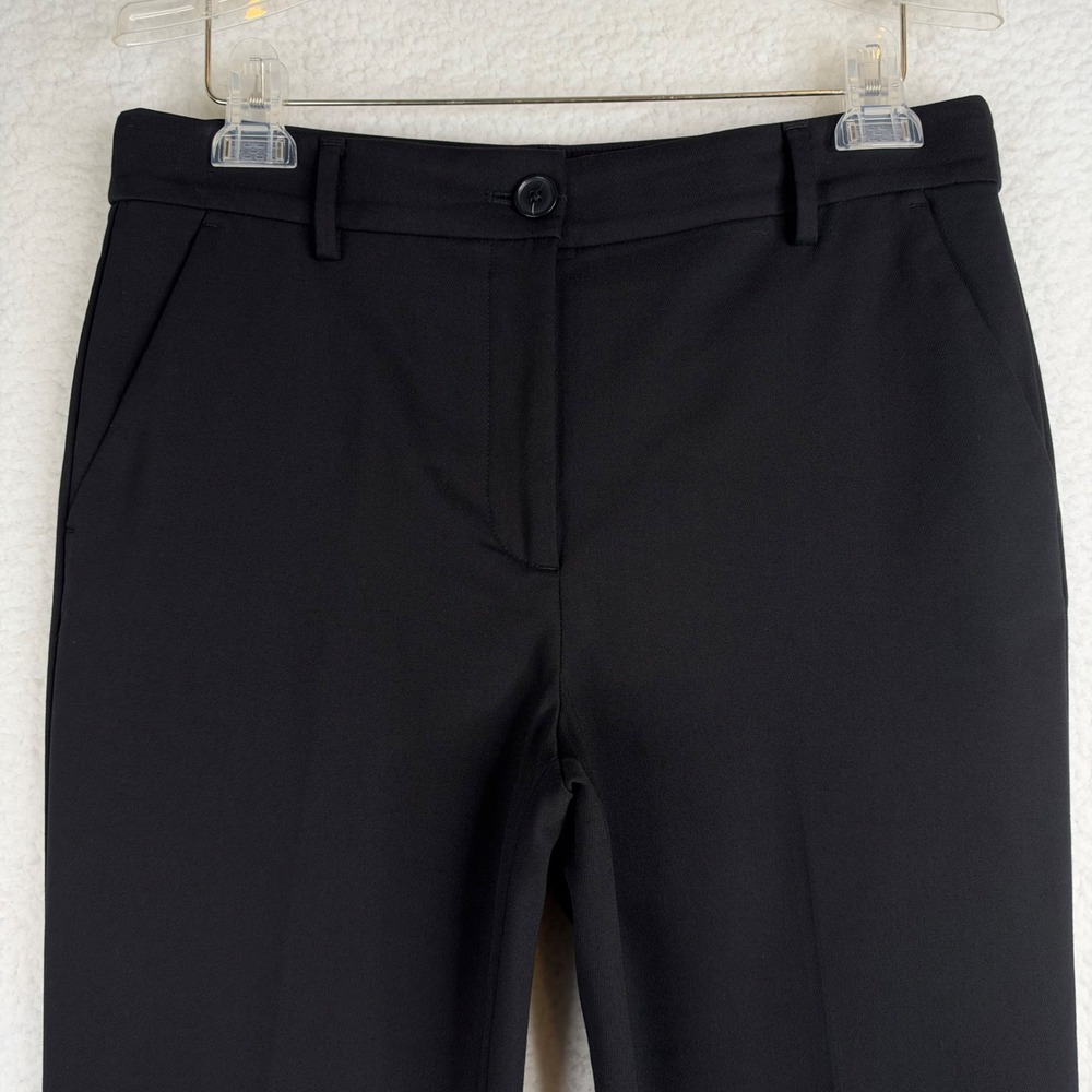 LOFT Womens Black Straight Leg Dress Pants Size 8 Mid Rise Career Trousers